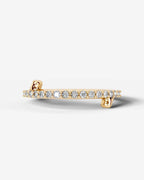 Lab Grown Diamond Round Cut Stationary Bar Cuff Ring
