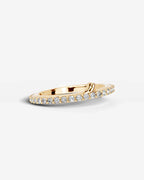 Lab Grown Diamond Round Cut Stationary Bar Cuff Ring