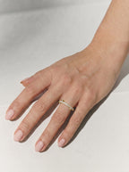 Lab Grown Diamond Round Cut Stationary Bar Cuff Ring
