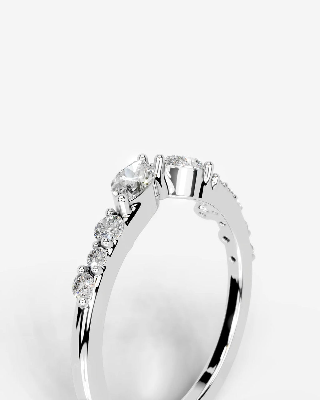 Lab Grown Diamond Pear Cut Curved Multi-Stone Ring
