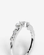 Lab Grown Diamond Pear Cut Curved Multi-Stone Ring