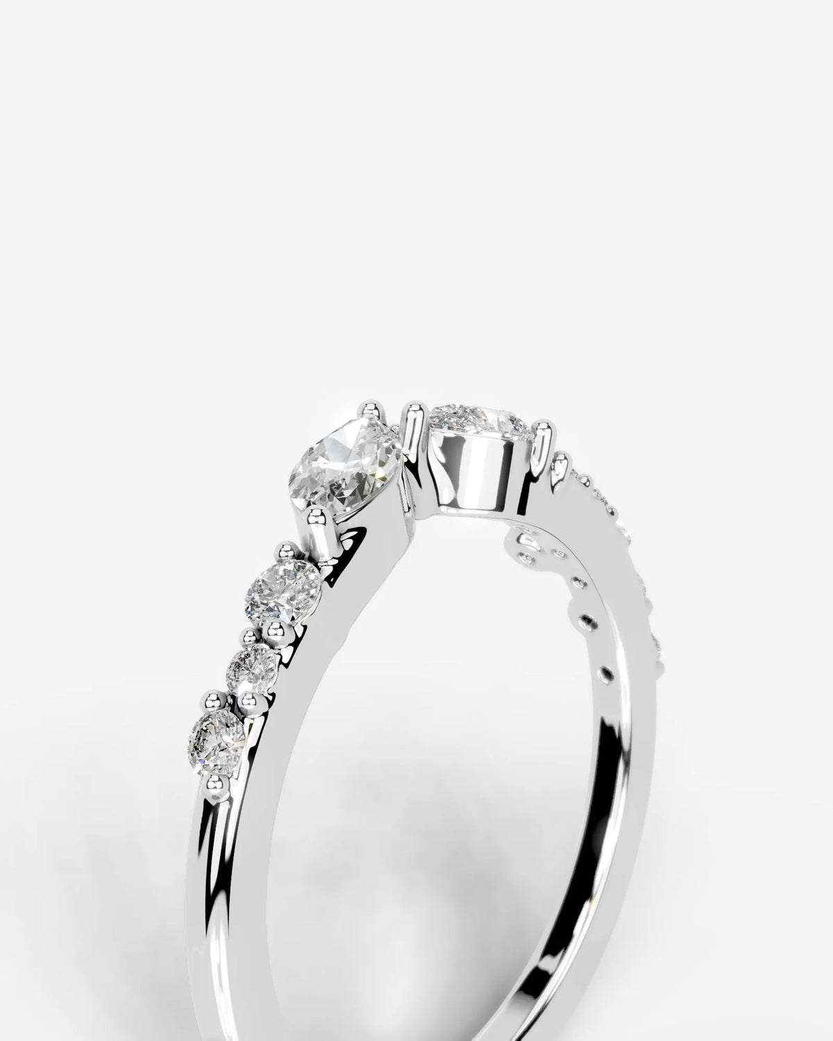 Lab Grown Diamond Pear Cut Curved Multi-Stone Ring