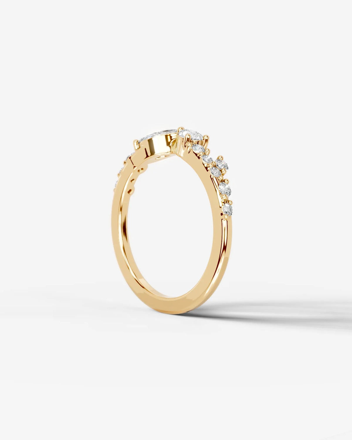 Lab Grown Diamond Pear Cut Curved Multi-Stone Ring