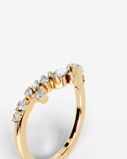 Lab Grown Diamond Pear Cut Curved Multi-Stone Ring