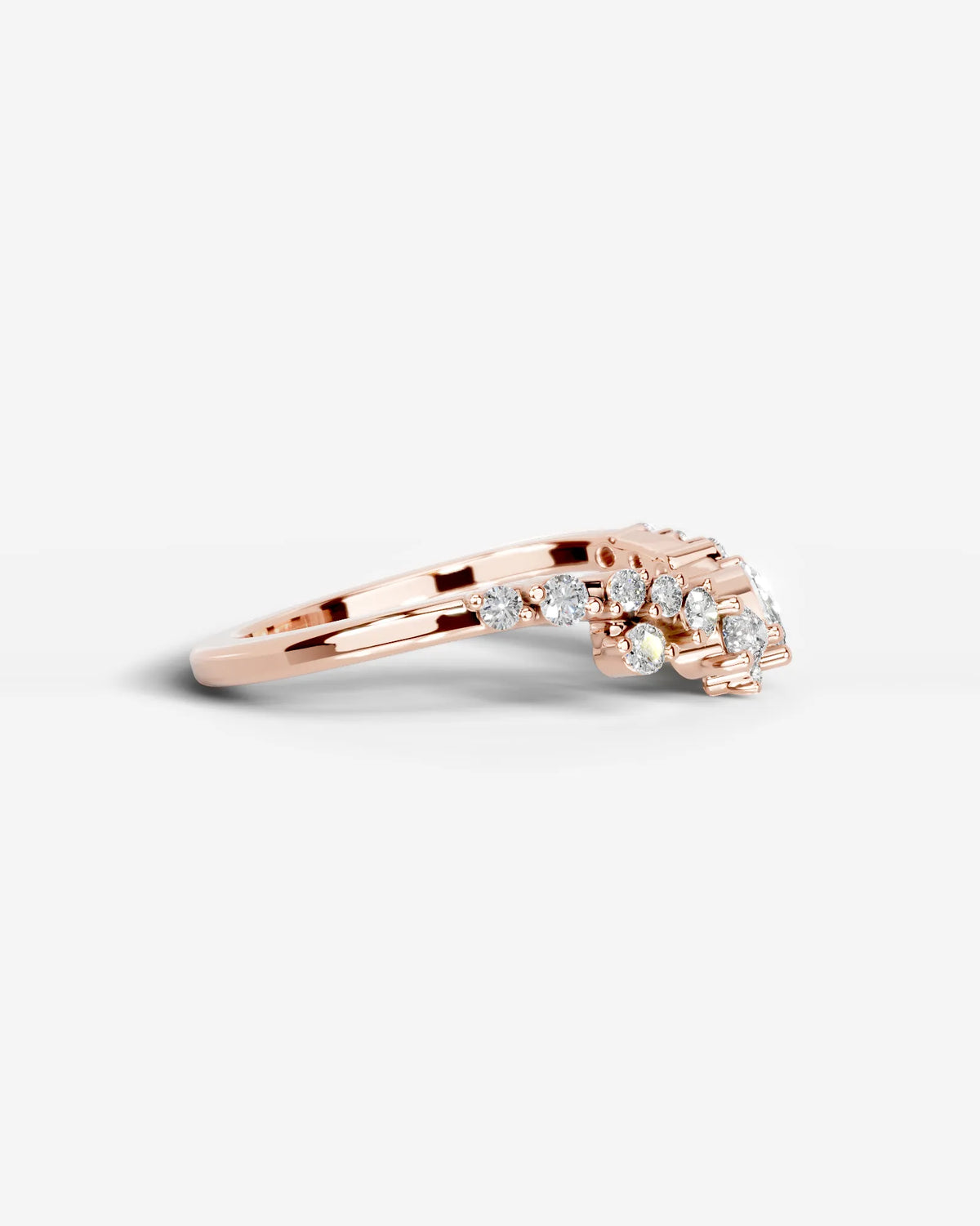 Lab Grown Diamond Pear Cut Curved Multi-Stone Ring