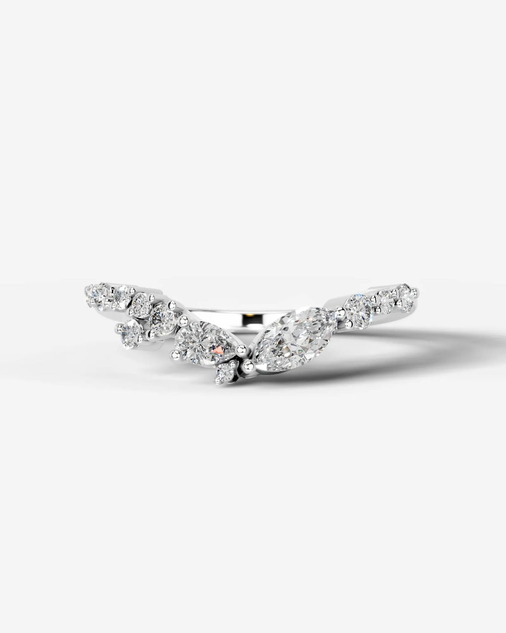 Lab Grown Diamond Pear Cut Curved Multi-Stone Ring