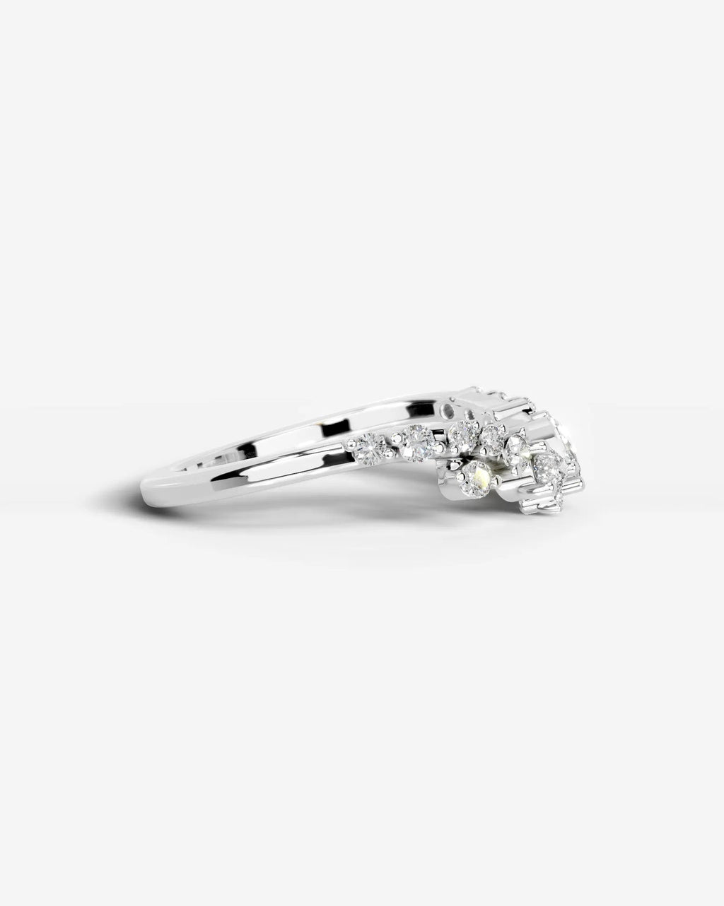 Lab Grown Diamond Pear Cut Curved Multi-Stone Ring