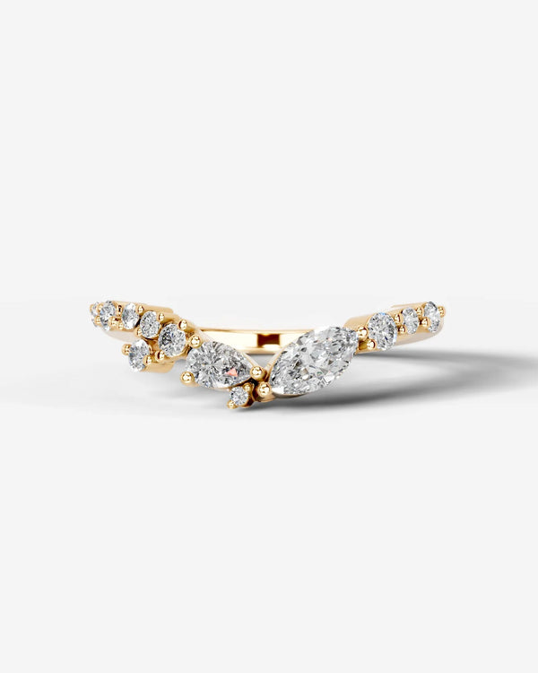 Lab Grown Diamond Pear Cut Curved Multi-Stone Ring