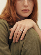 Lab Grown Diamond Pear Cut Curved Multi-Stone Ring