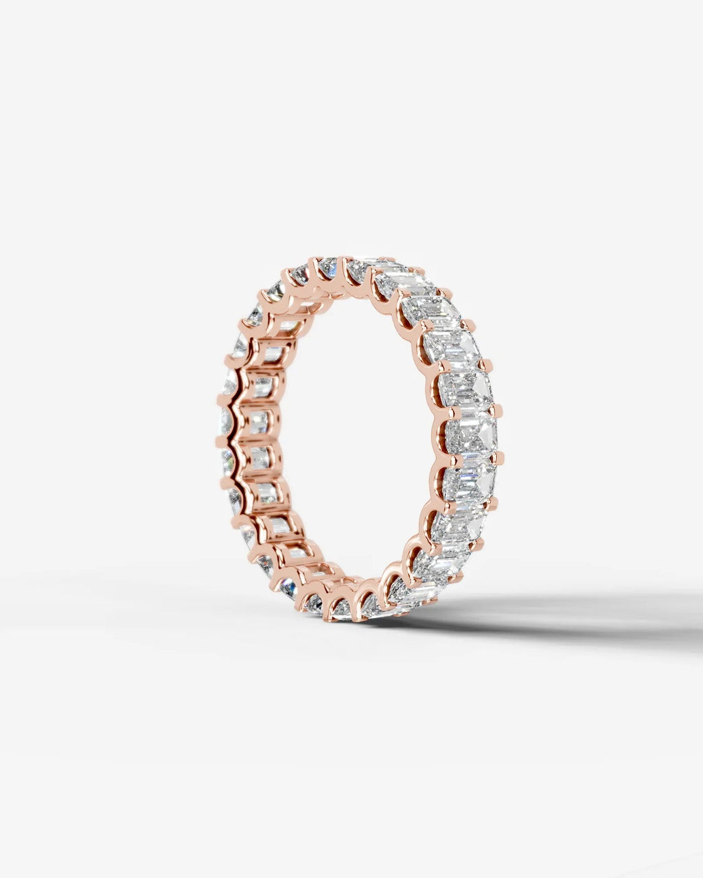Lab Grown Diamond Ice Emerald Eternity Band Ring