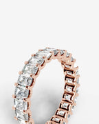 Lab Grown Diamond Ice Emerald Eternity Band Ring