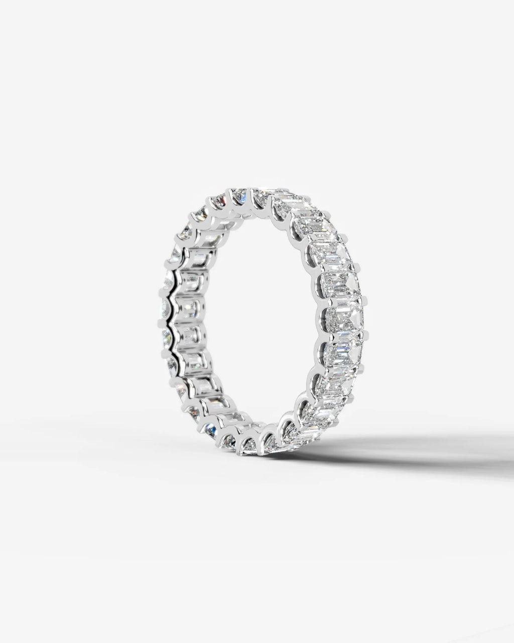 Lab Grown Diamond Ice Emerald Eternity Band Ring