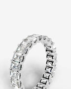 Lab Grown Diamond Ice Emerald Eternity Band Ring