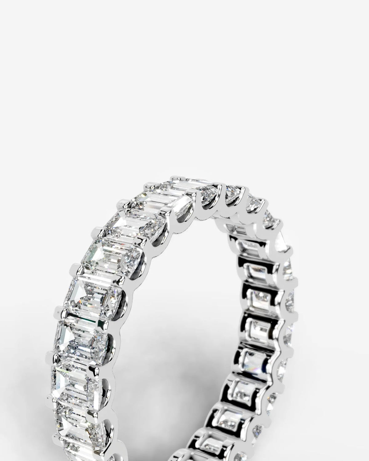 Lab Grown Diamond Ice Emerald Eternity Band Ring