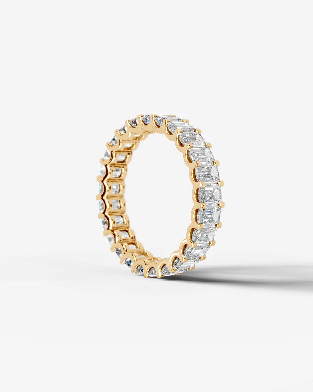 Lab Grown Diamond Ice Emerald Eternity Band Ring