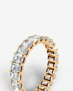 Lab Grown Diamond Ice Emerald Eternity Band Ring