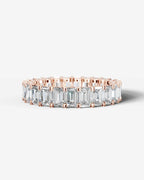 Lab Grown Diamond Ice Emerald Eternity Band Ring