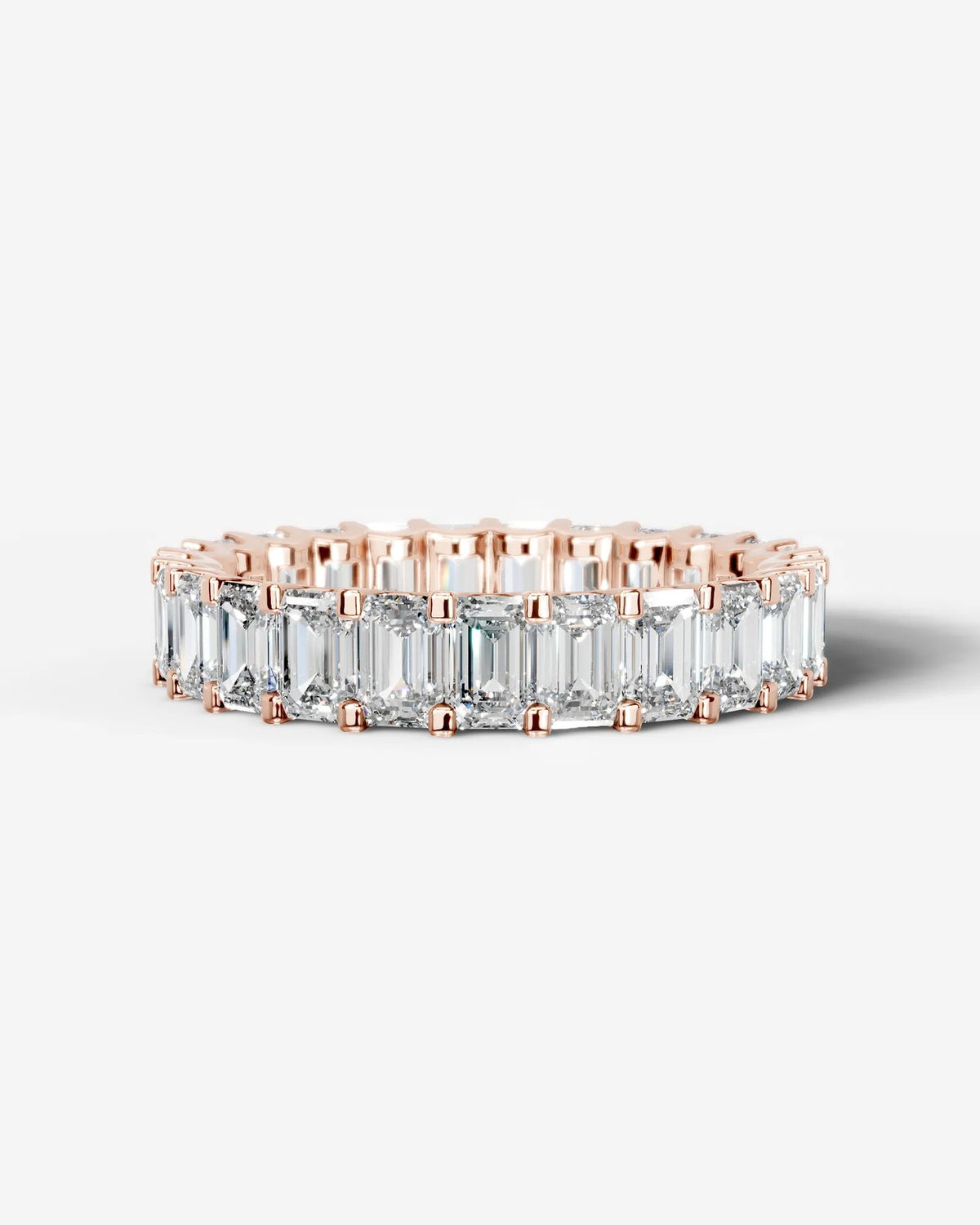 Lab Grown Diamond Ice Emerald Eternity Band Ring