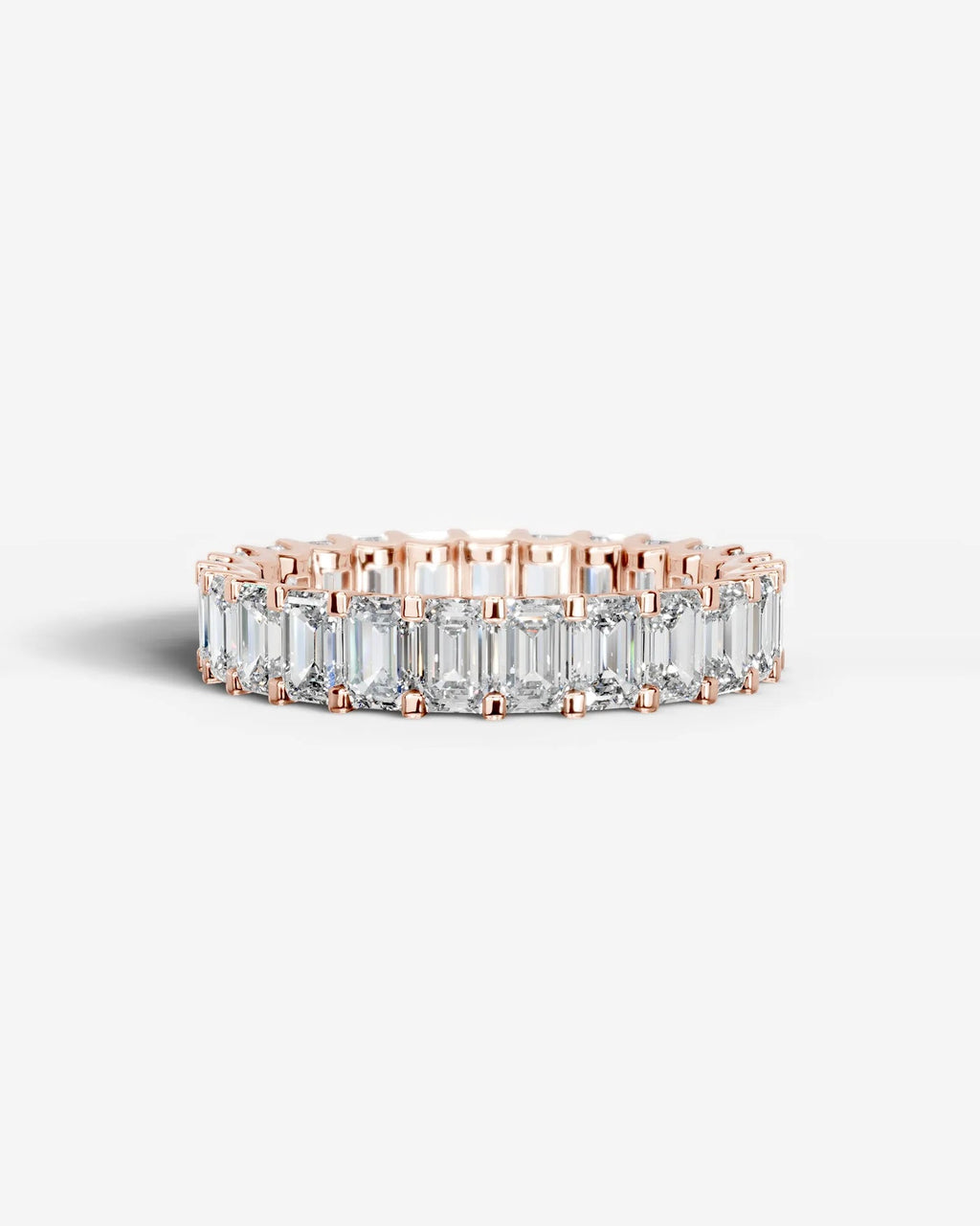 Lab Grown Diamond Ice Emerald Eternity Band Ring