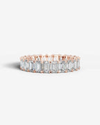 Lab Grown Diamond Ice Emerald Eternity Band Ring