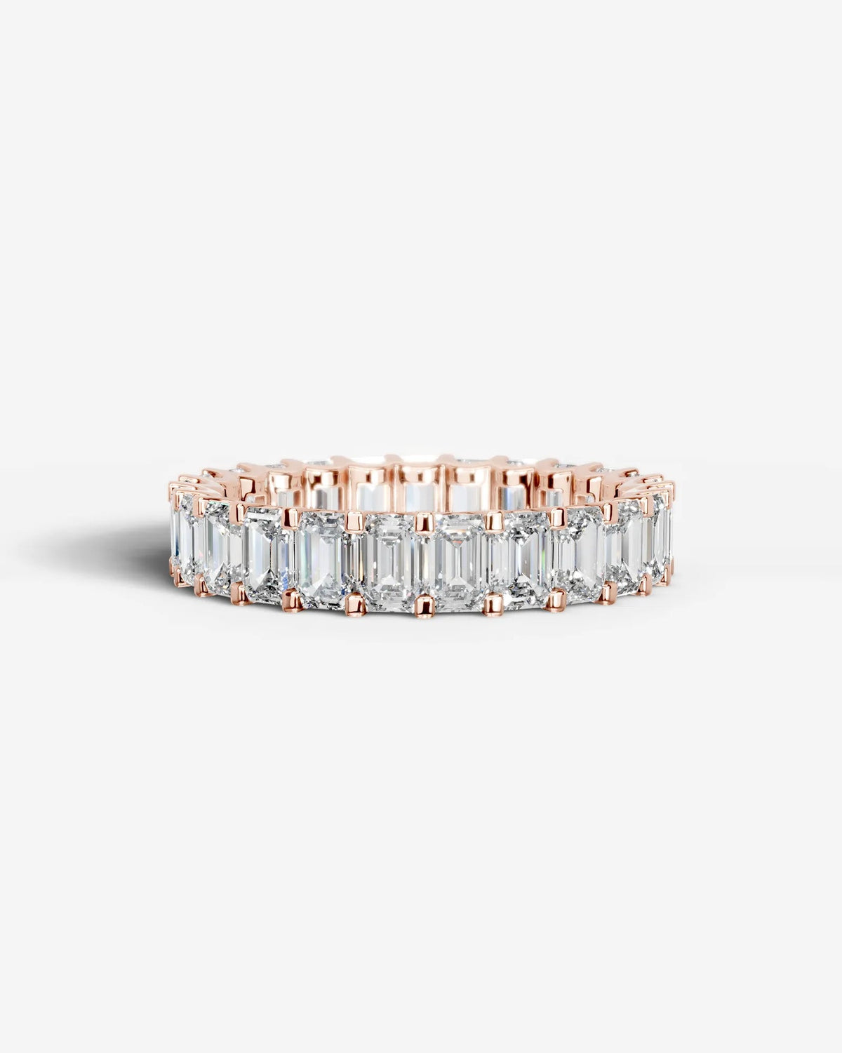 Lab Grown Diamond Ice Emerald Eternity Band Ring