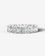 Lab Grown Diamond Ice Emerald Eternity Band Ring