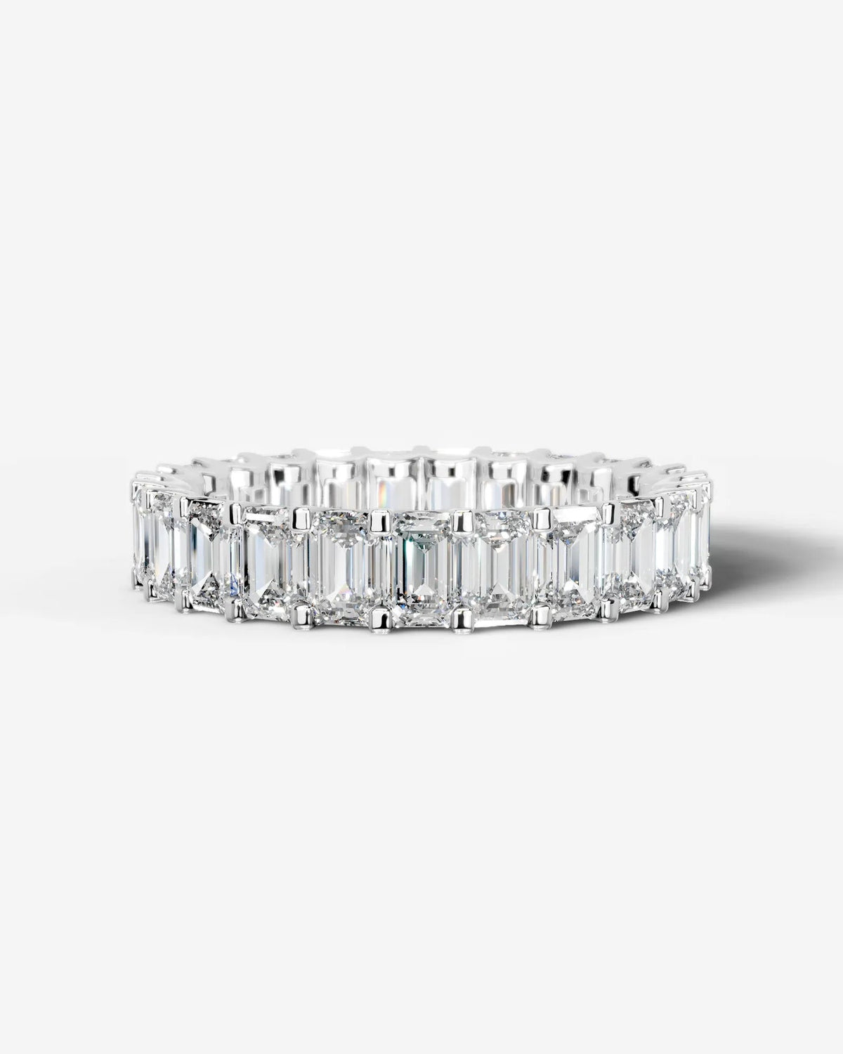 Lab Grown Diamond Ice Emerald Eternity Band Ring