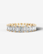 Lab Grown Diamond Ice Emerald Eternity Band Ring