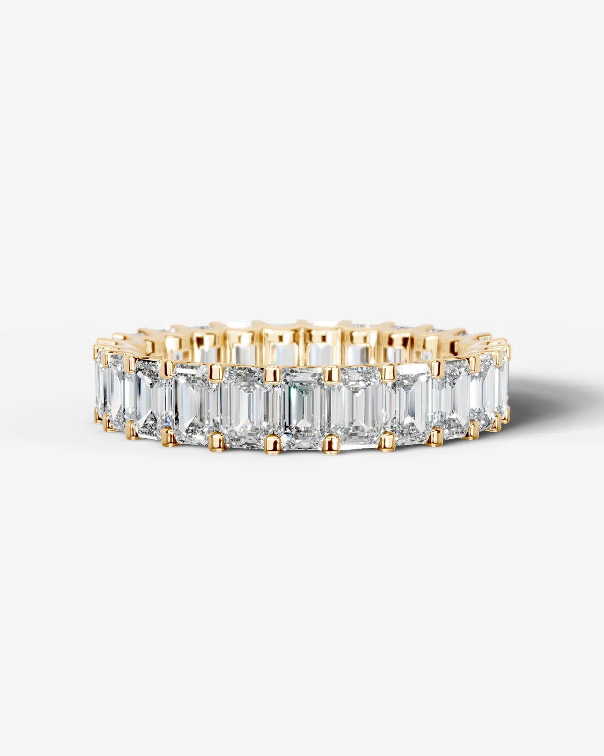 Lab Grown Diamond Ice Emerald Eternity Band Ring
