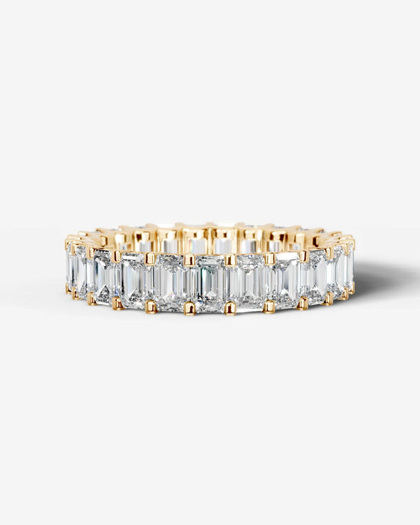 Lab Grown Diamond Ice Emerald Eternity Band Ring