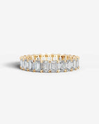 Lab Grown Diamond Ice Emerald Eternity Band Ring