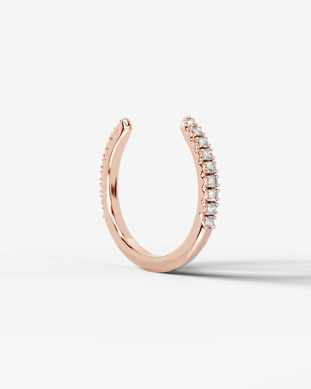 Lab Grown Diamond Round Cut Open Cuff Diamond Band Ring