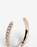 Lab Grown Diamond Round Cut Open Cuff Diamond Band Ring