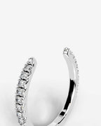 Lab Grown Diamond Round Cut Open Cuff Diamond Band Ring