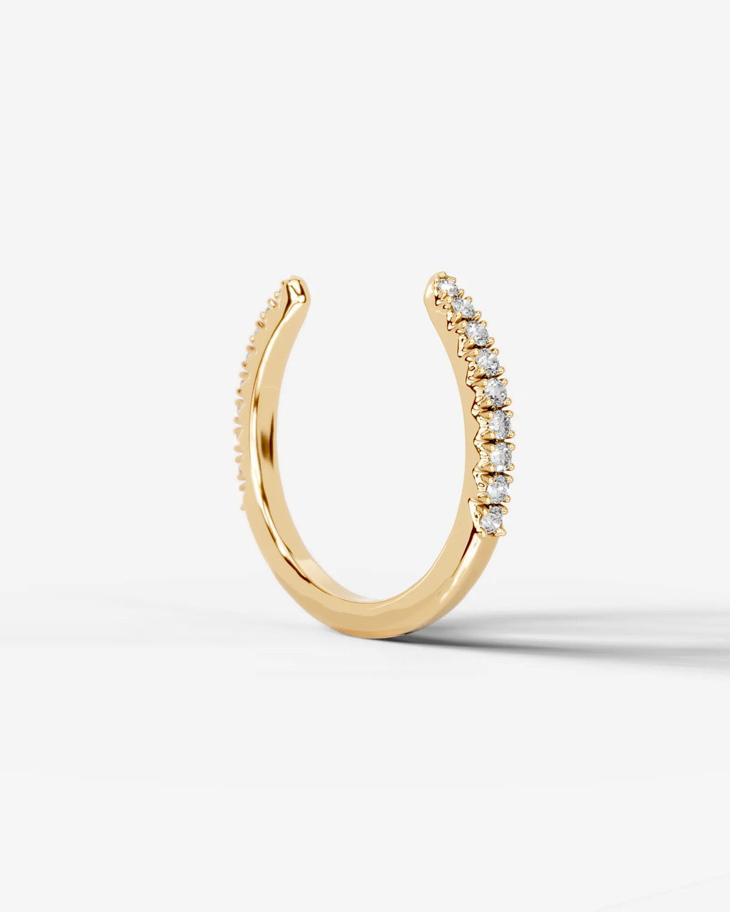 Lab Grown Diamond Round Cut Open Cuff Diamond Band Ring