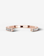 Lab Grown Diamond Round Cut Open Cuff Diamond Band Ring