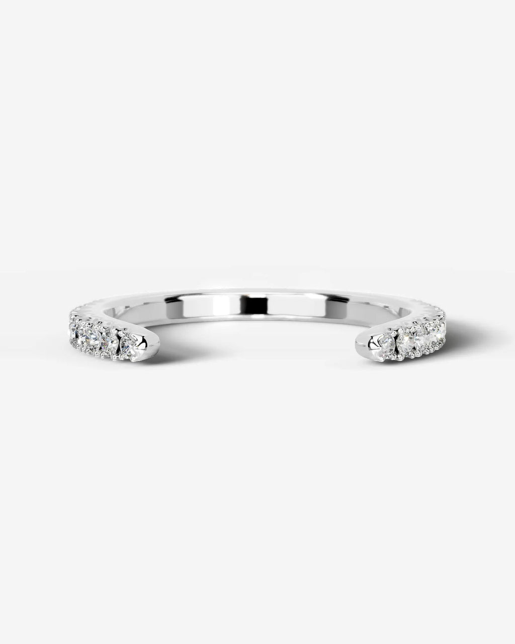 Lab Grown Diamond Round Cut Open Cuff Diamond Band Ring