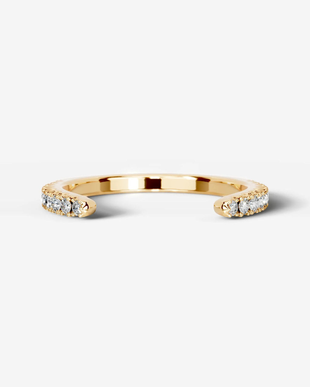 Lab Grown Diamond Round Cut Open Cuff Diamond Band Ring