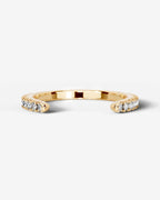 Lab Grown Diamond Round Cut Open Cuff Diamond Band Ring