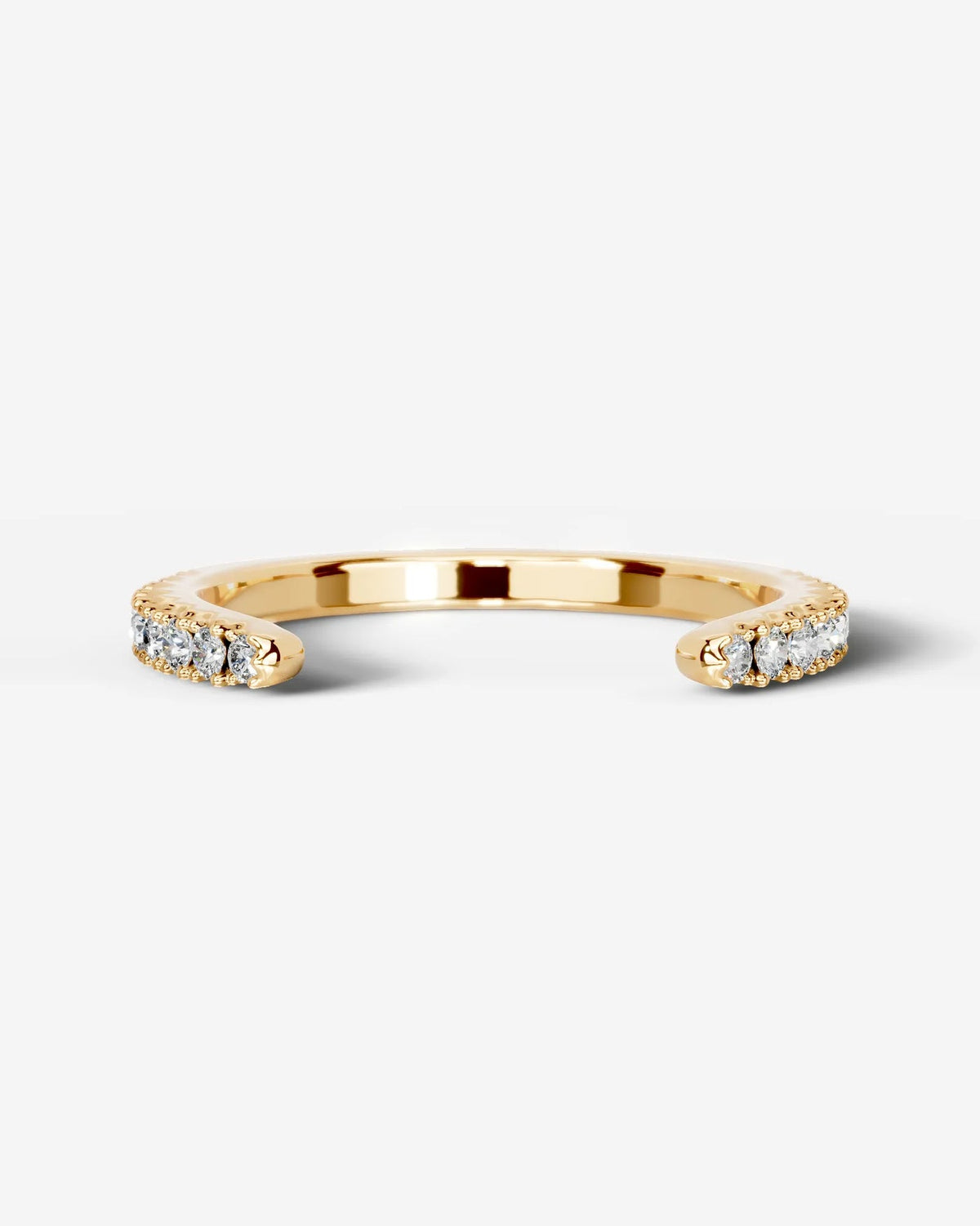 Lab Grown Diamond Round Cut Open Cuff Diamond Band Ring