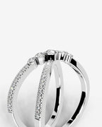 Lab Grown Diamond Intersecting Pavé Crossover Band Ring