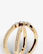 Lab Grown Diamond Intersecting Pavé Crossover Band Ring