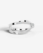 Lab Grown Diamond Intersecting Pavé Crossover Band Ring