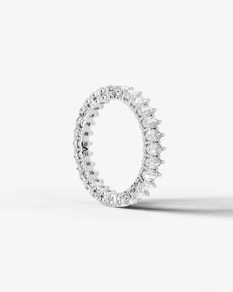 Lab Grown Diamond Pear Cut North-South Eternity Wedding Band Ring
