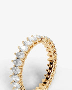 Lab Grown Diamond Pear Cut North-South Eternity Wedding Band Ring