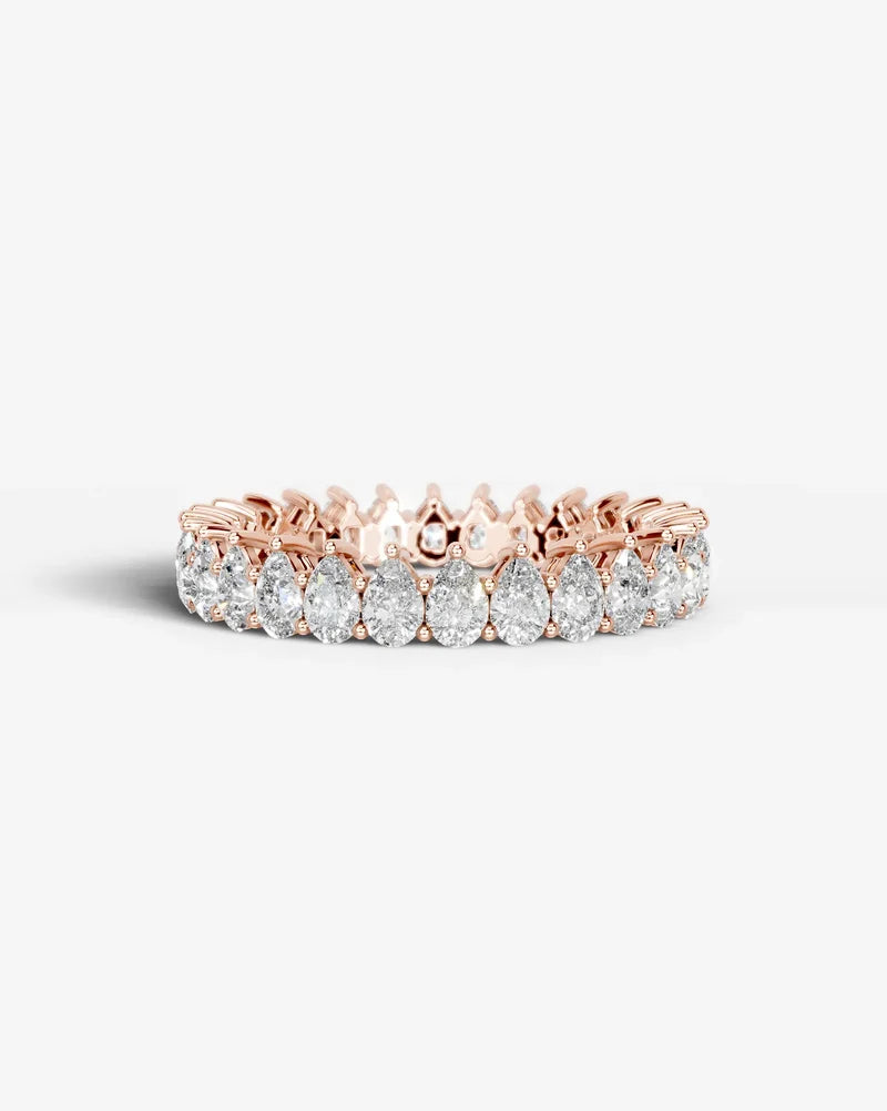 Lab Grown Diamond Pear Cut North-South Eternity Wedding Band Ring