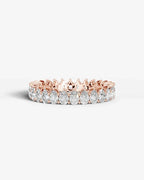 Lab Grown Diamond Pear Cut North-South Eternity Wedding Band Ring