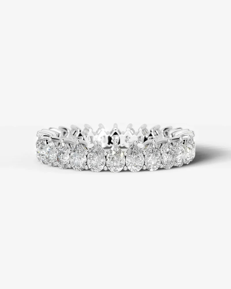 Lab Grown Diamond Pear Cut North-South Eternity Wedding Band Ring
