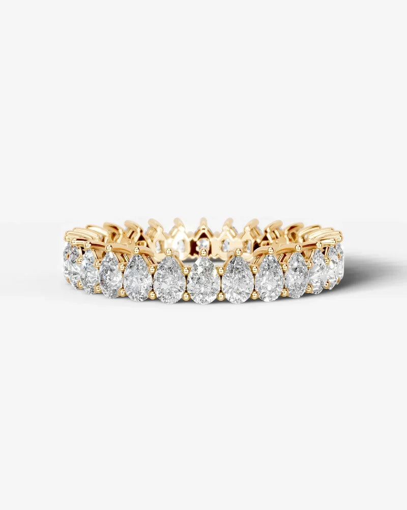 Lab Grown Diamond Pear Cut North-South Eternity Wedding Band Ring