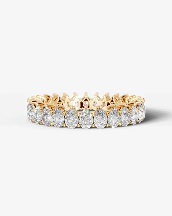 Lab Grown Diamond Pear Cut North-South Eternity Wedding Band Ring